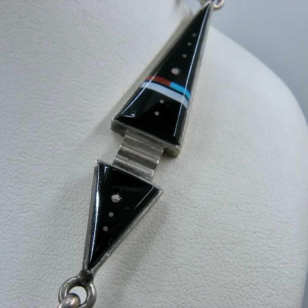 Fantastic Harold Smith Sterling Navajo Inlay Ston… - image 11