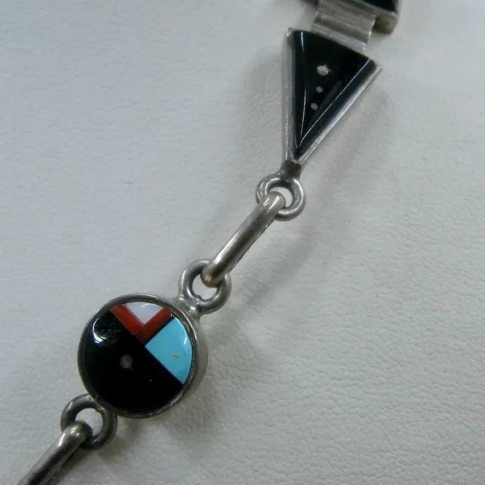 Fantastic Harold Smith Sterling Navajo Inlay Ston… - image 12