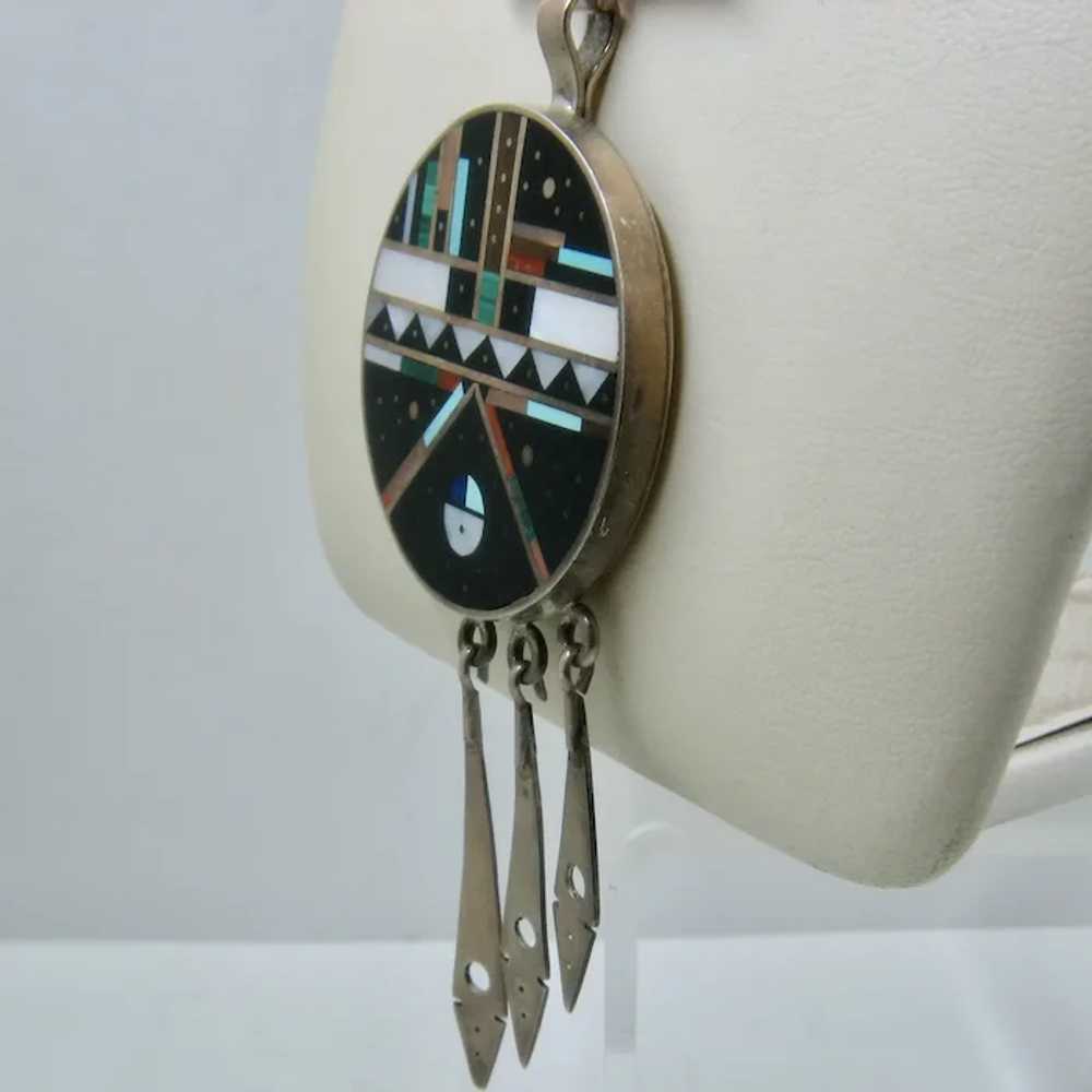 Fantastic Harold Smith Sterling Navajo Inlay Ston… - image 5