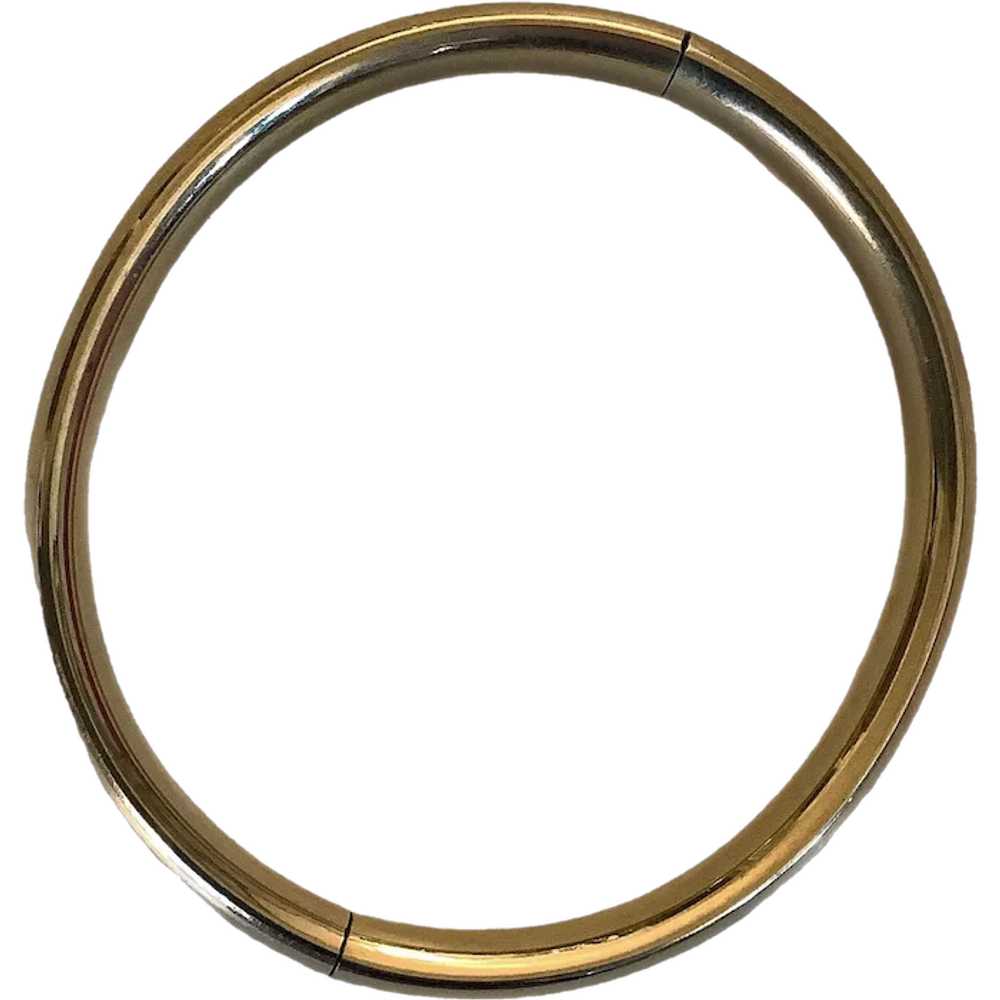 Vintage 12K FMCo hinged gold bangle - image 1