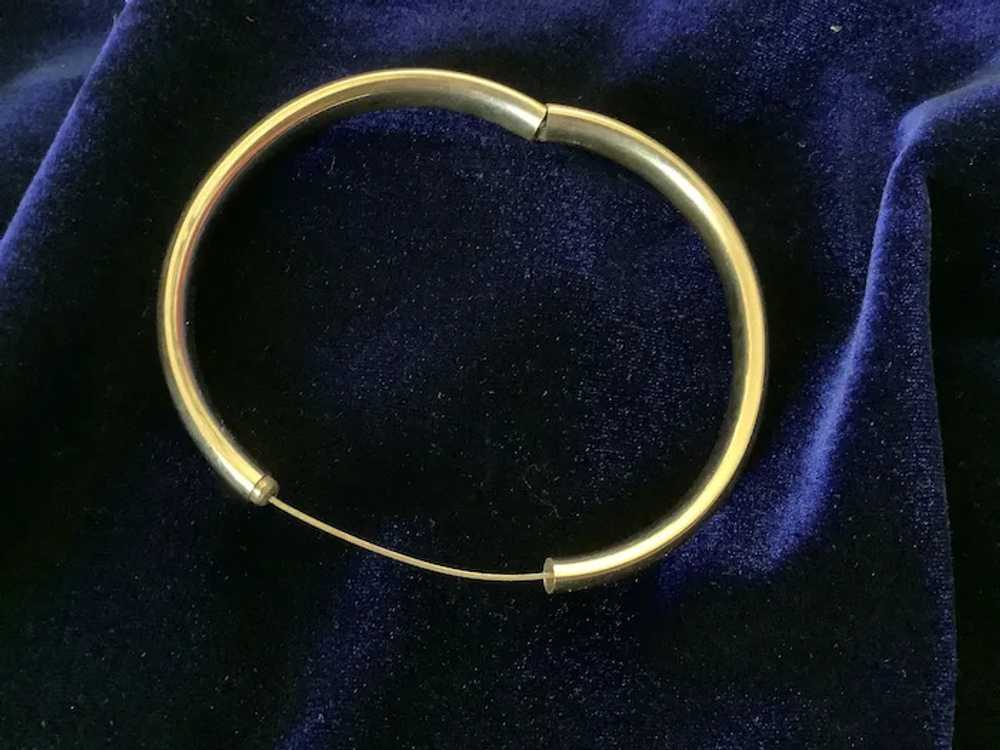 Vintage 12K FMCo hinged gold bangle - image 3