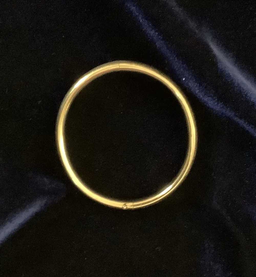 Vintage 12K FMCo hinged gold bangle - image 4