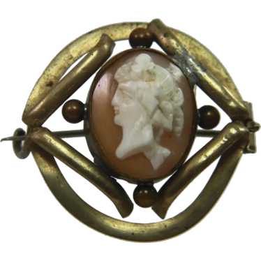 Antique Victorian Hand Carved Natural Shell Cameo… - image 1