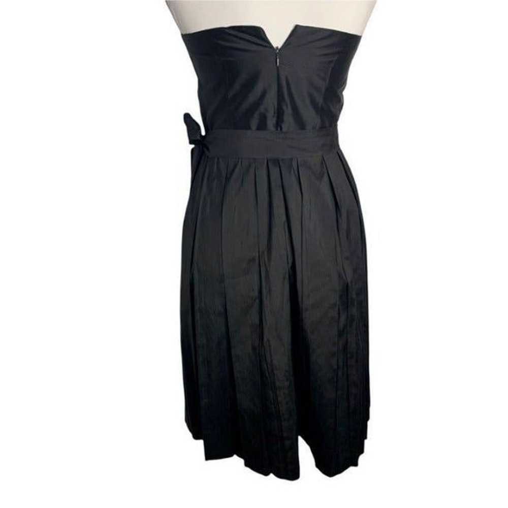 Vintage Trina Turk Silk Strapless Dress 4 Black P… - image 4