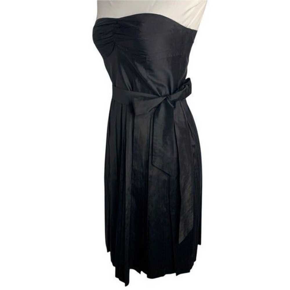 Vintage Trina Turk Silk Strapless Dress 4 Black P… - image 5
