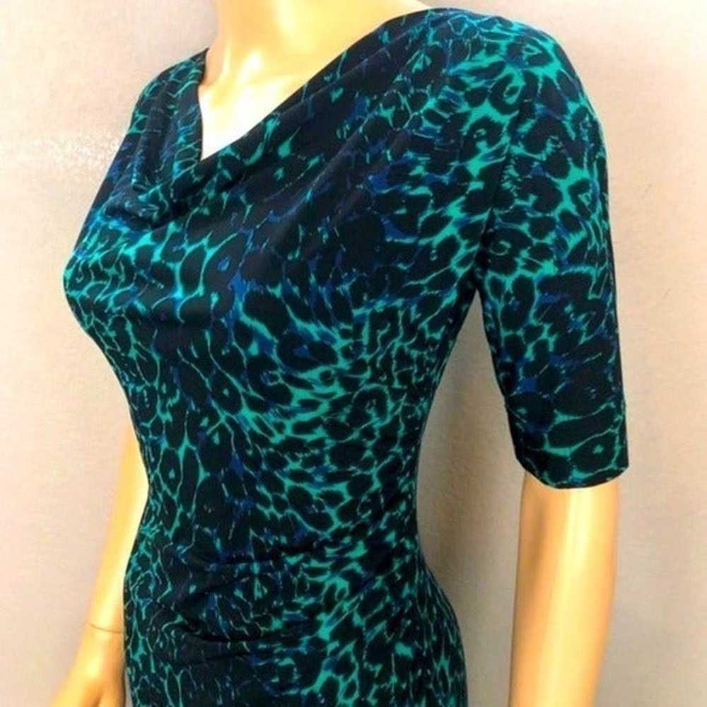 BCBG MAXAZRIA Leopard Animal Green Shirt  Dress M… - image 6