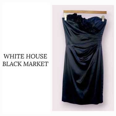 White house black market satin evening gown short… - image 1