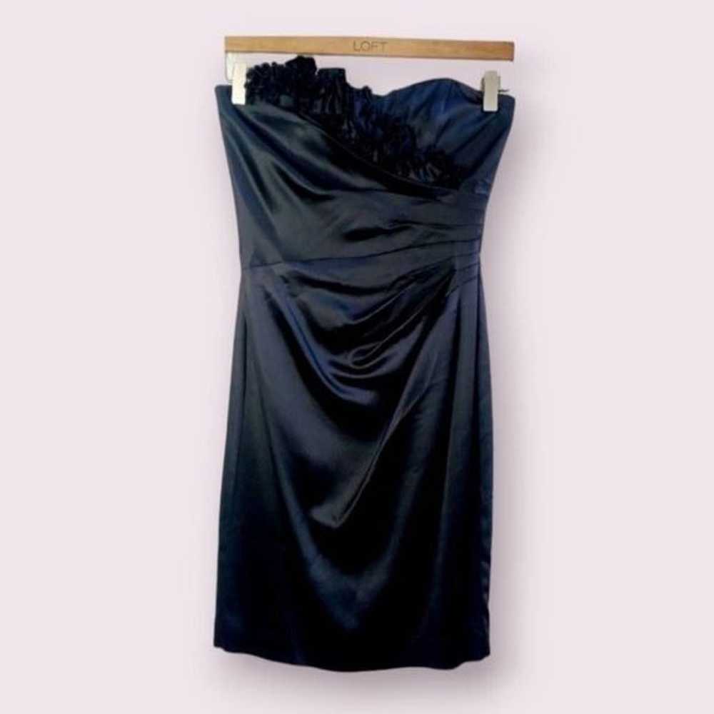 White house black market satin evening gown short… - image 2