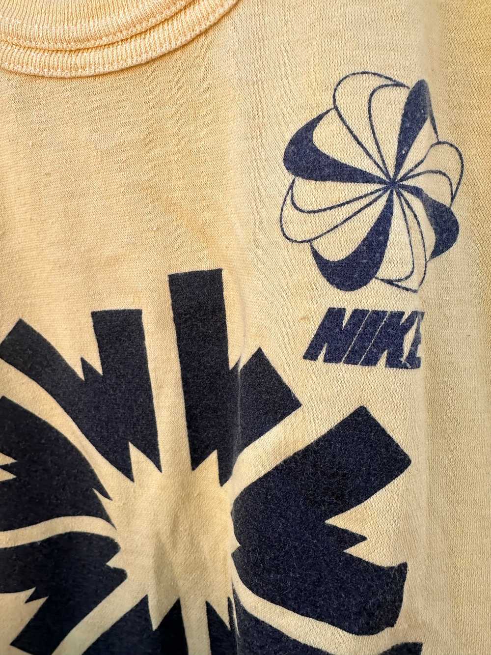 Yellow Nike Pinwheel Ringer T-shirt - 1970's - image 2