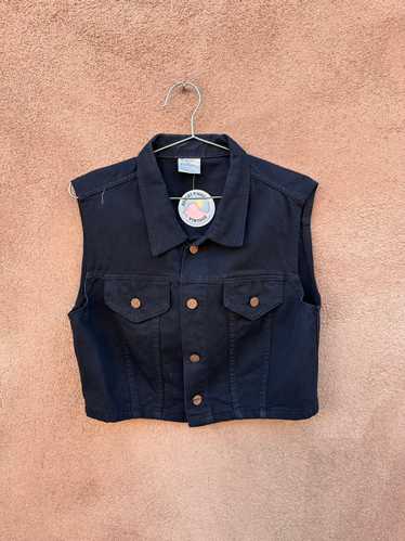 Cropped Black Denim Vest "Cotton Fashion"