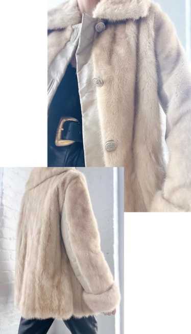 60s blonde mink fur & leather coat