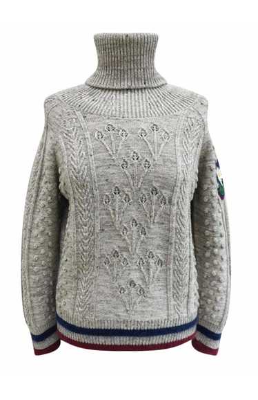 Chanel Chanel Grey Cable Knit Turtleneck Jumper w… - image 1