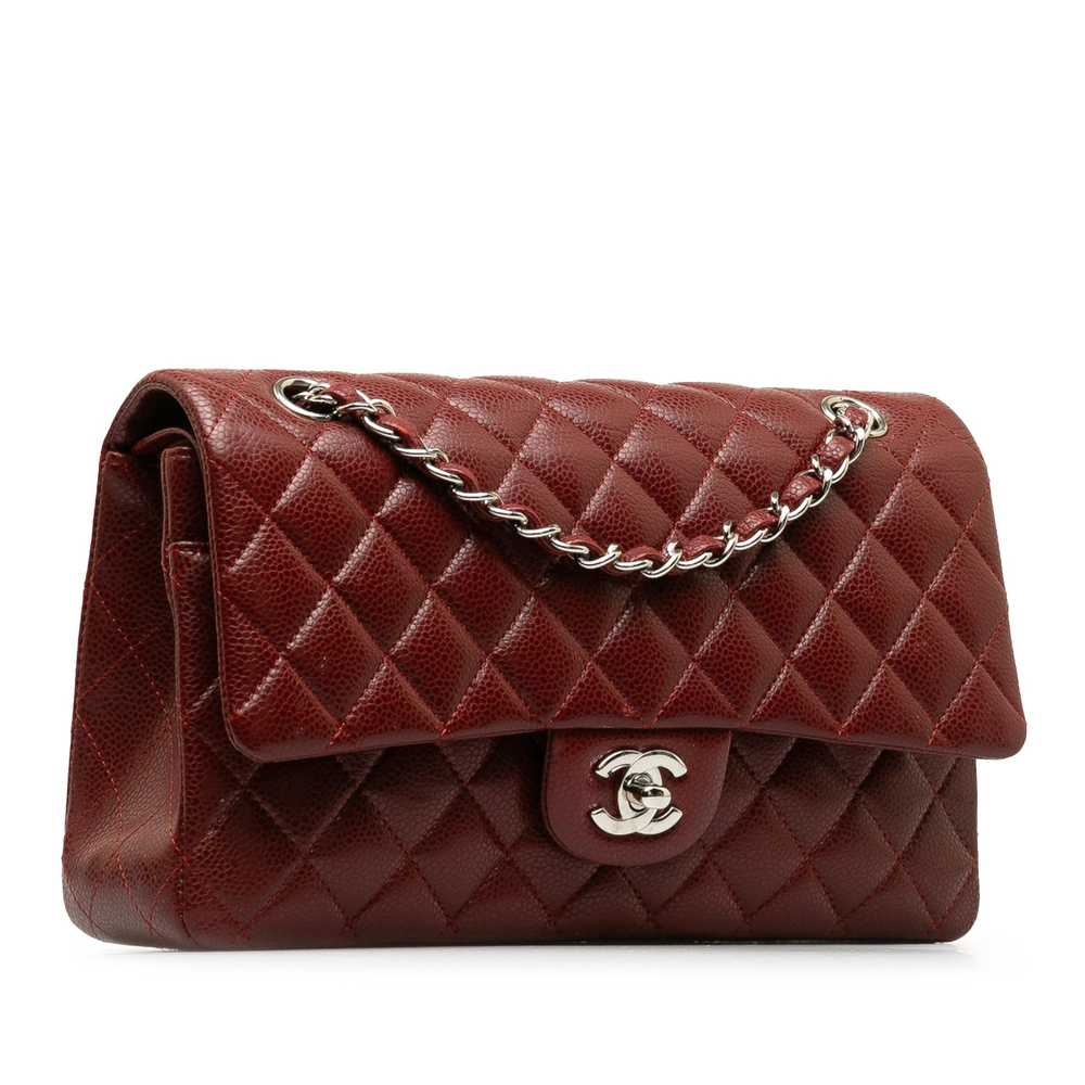 Product Details Chanel Burgundy Caviar Leather Me… - image 2