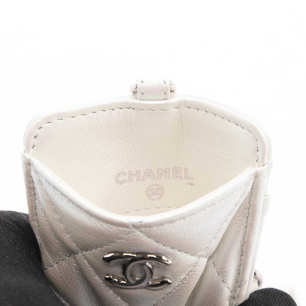 Chanel White Pearlescent Lambskin CC Card Holder … - image 5