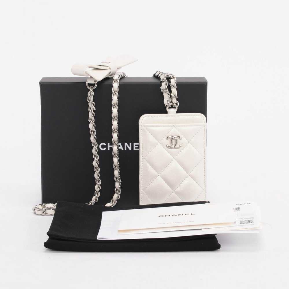 Chanel White Pearlescent Lambskin CC Card Holder … - image 8