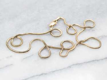 Yellow Gold Snake Chain with Lobster Clasp - image 1