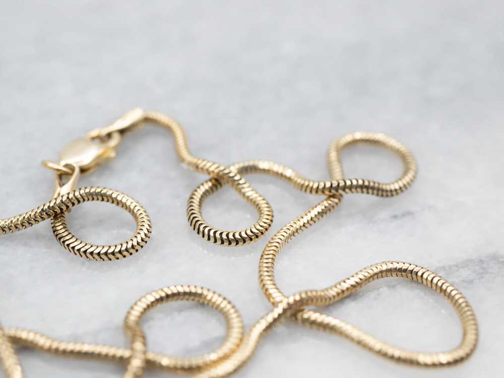 Yellow Gold Snake Chain with Lobster Clasp - image 3