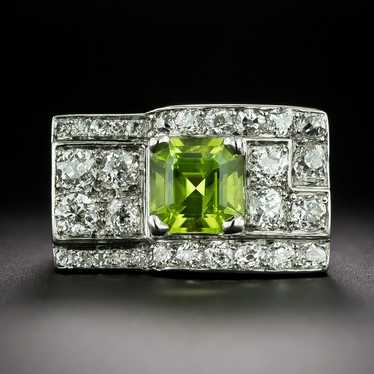 French Retro Peridot and Diamond Ring