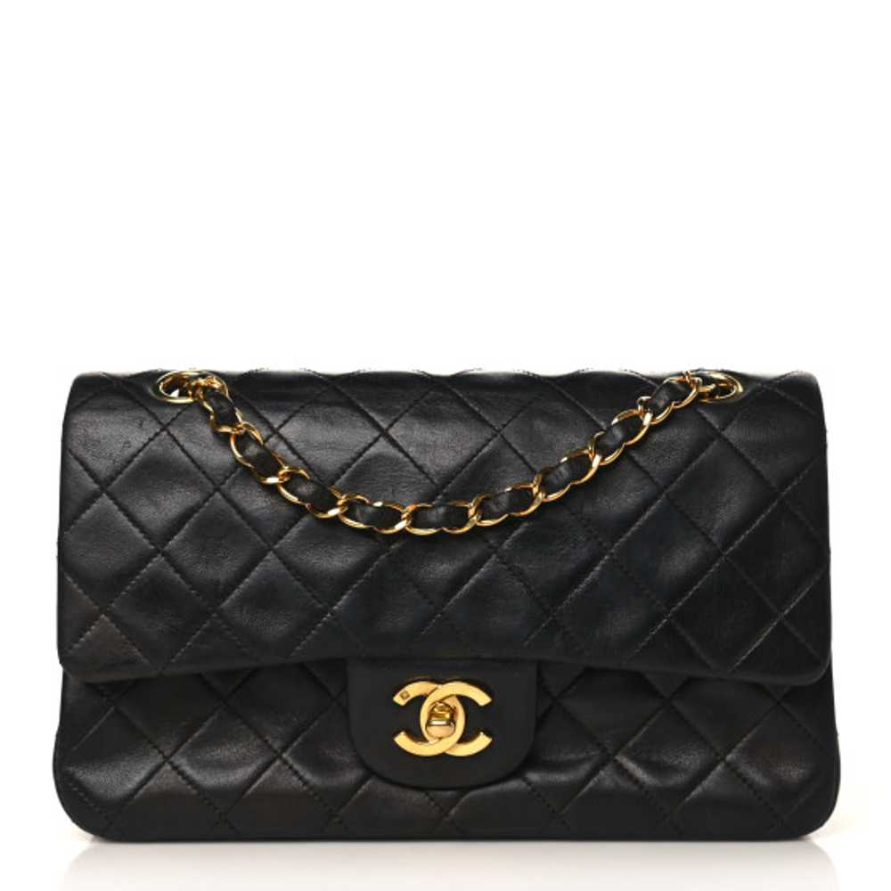 CHANEL Lambskin Quilted Small Double Flap Black - image 1
