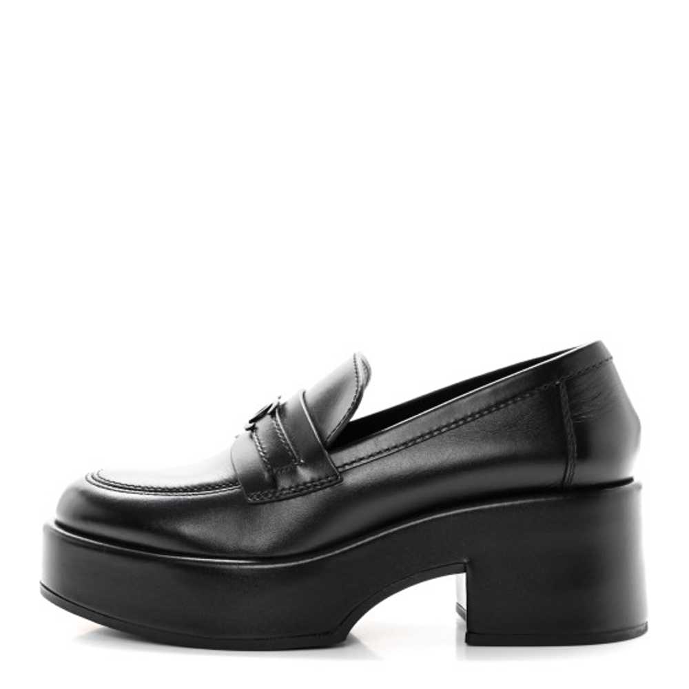 CHANEL Calfskin CC Platform Loafers 37 Black - image 1