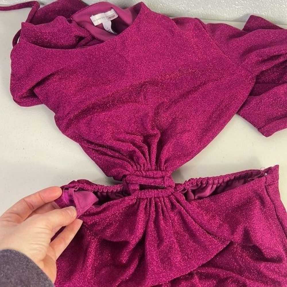 Rent the runway sz 4 purple metallic knit Monique… - image 9