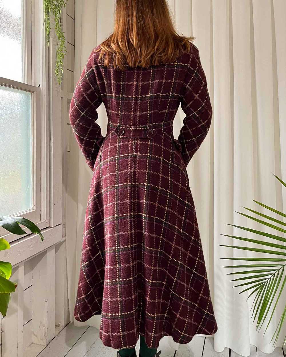 40s Plaid Wool Princess Coat - image 5