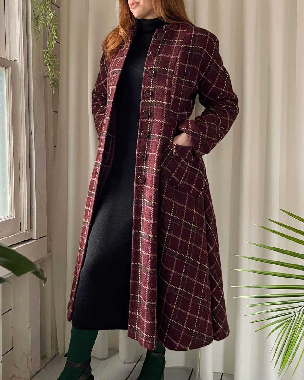 40s Plaid Wool Princess Coat - image 6