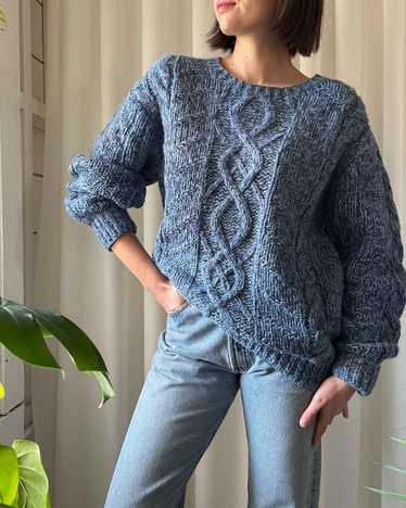 80s Chunky Blue Wool Sweater