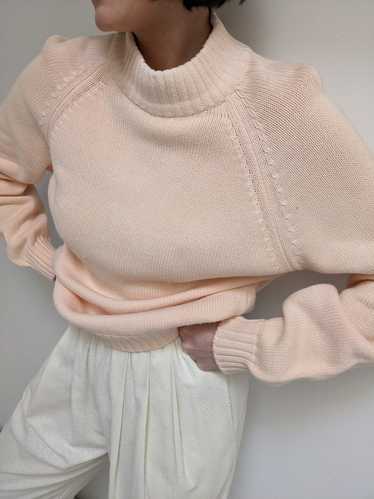 Vintage Peach Raglan Mock Neck Sweater