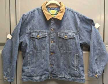 ジャケット・アウター Cabela's denim print big shirt Vintage Cabelas Shirt Jacket Mens XXL Blue Denim Plaid Lined