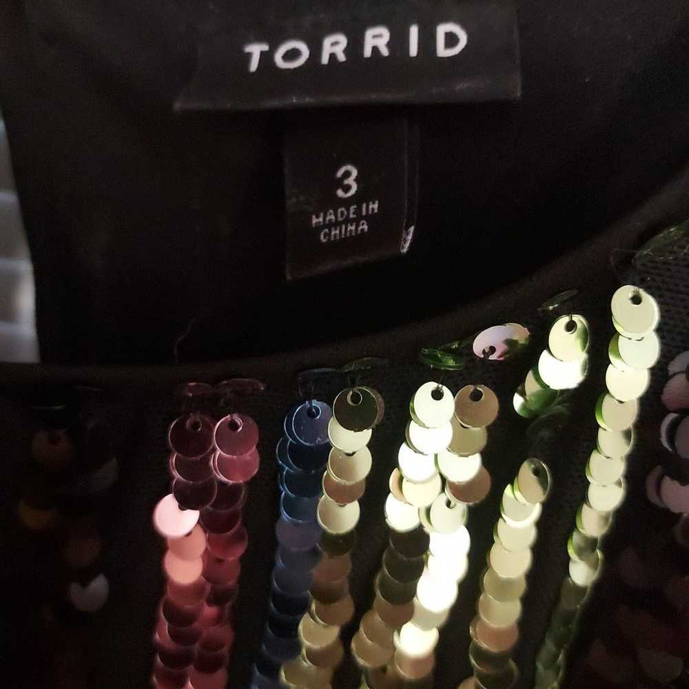 TORRID PLUS SIZE 3X BLACK SEQUIN STRIPE DRESS - image 2