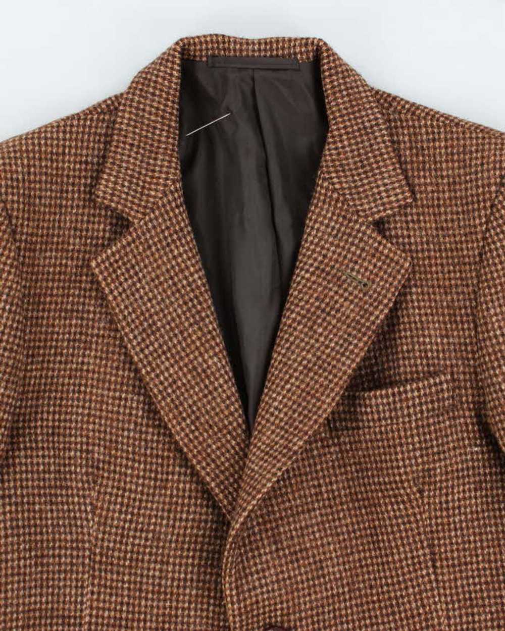 90s Vintage Mens Brown Harris Tweed Blazer - M - image 3