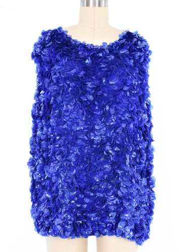 Dries Van Noten Cobalt Warped Paillette Top