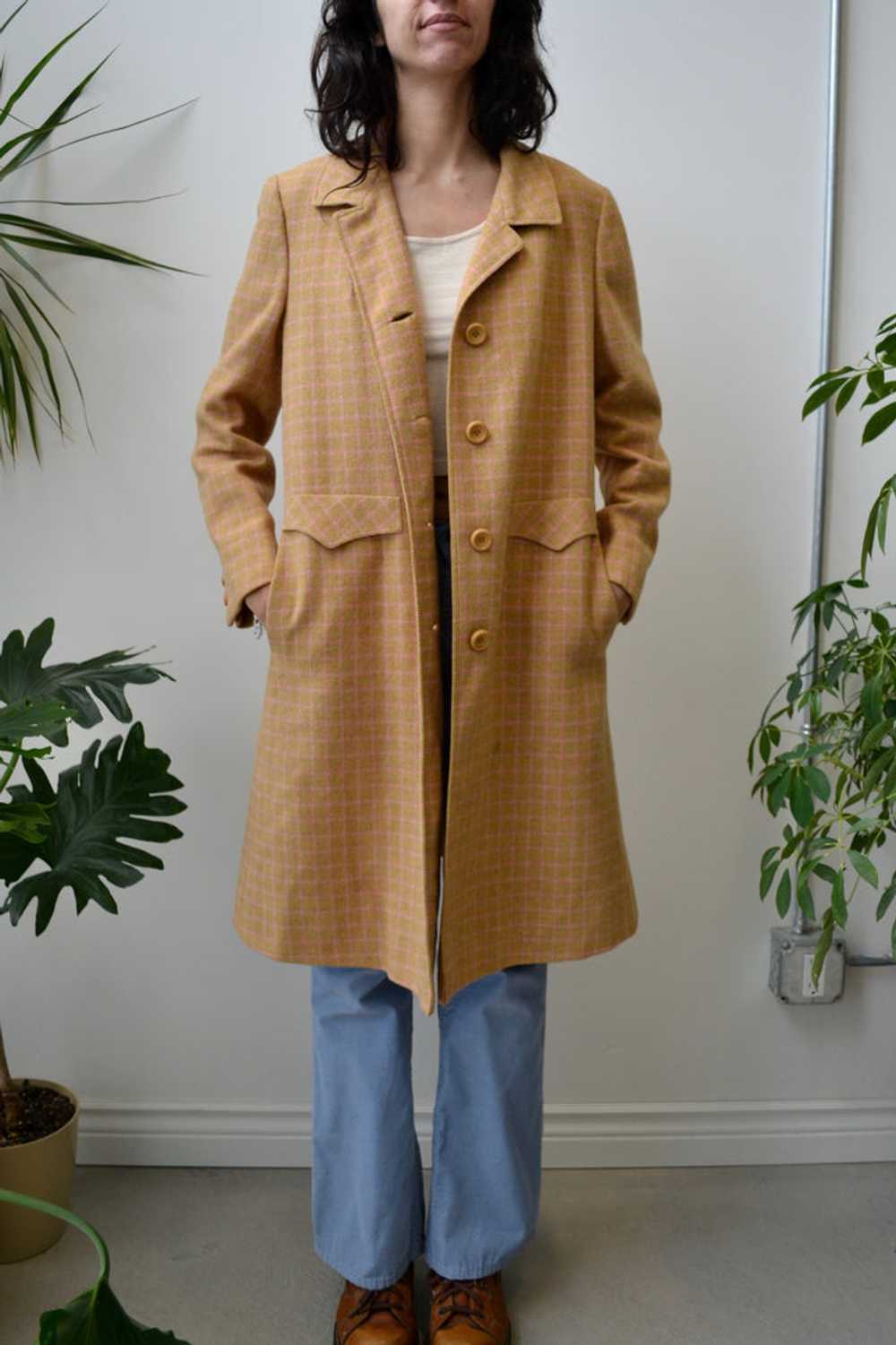 Crestknit Pink Grid Coat - image 1