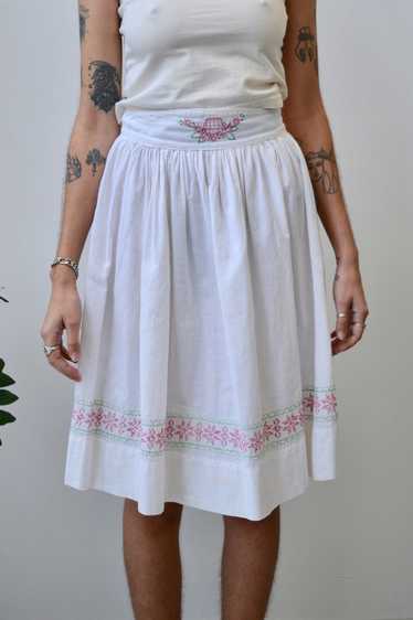 Embroidered Cotton Circle Skirt - image 1