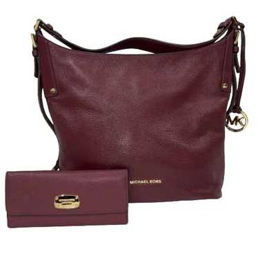 Michael Kors Maroon Handbag w Wallet - image 1