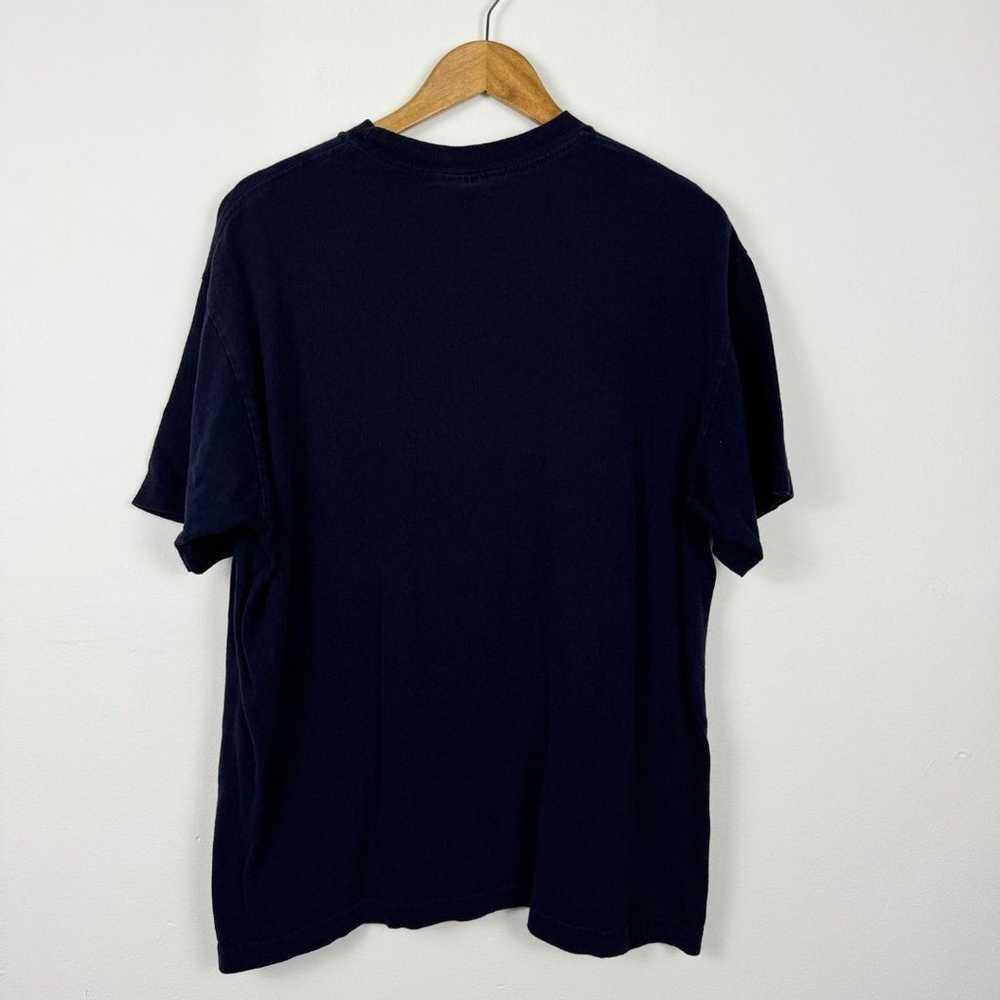 VTG 90s Navy Blue Michigan Embroidered T-Shirt - image 4