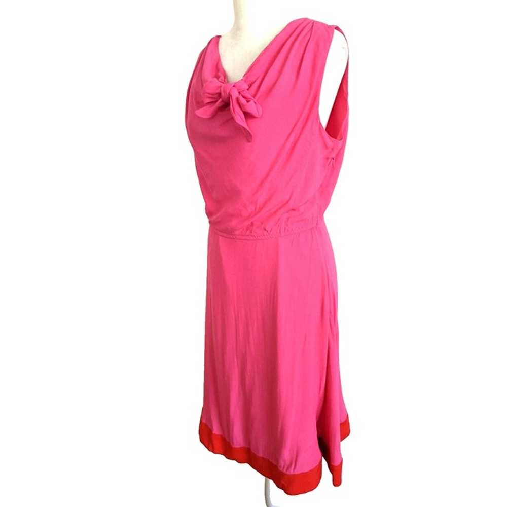 Kate Spade Hot Pink Dress Bow Size 6 Fit & Flare … - image 4