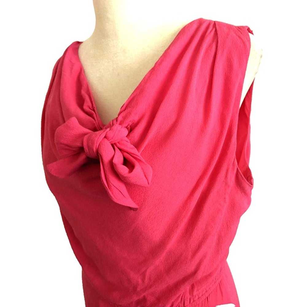 Kate Spade Hot Pink Dress Bow Size 6 Fit & Flare … - image 7