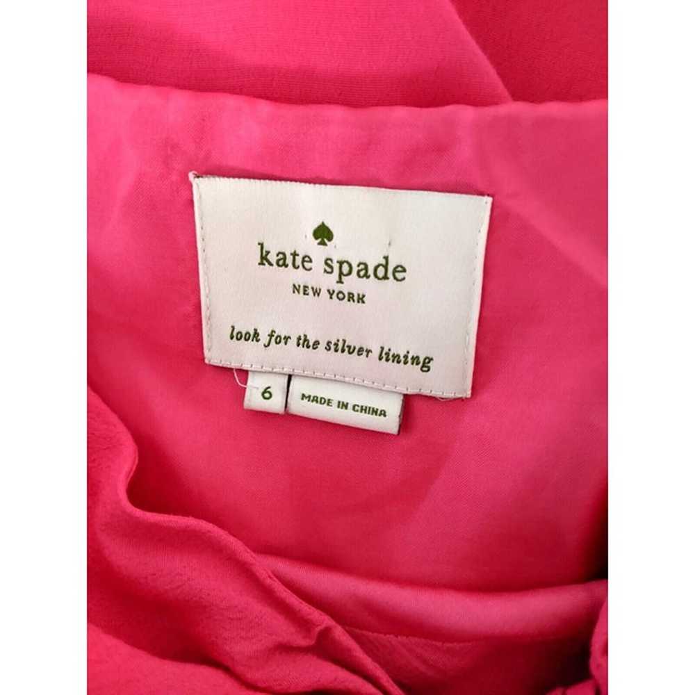 Kate Spade Hot Pink Dress Bow Size 6 Fit & Flare … - image 9
