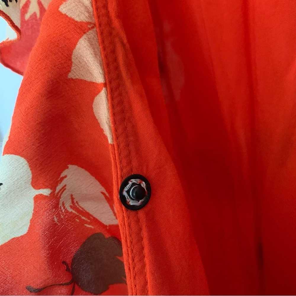 Zara Basic Collection| XS Orange Floral Wrap Dres… - image 11