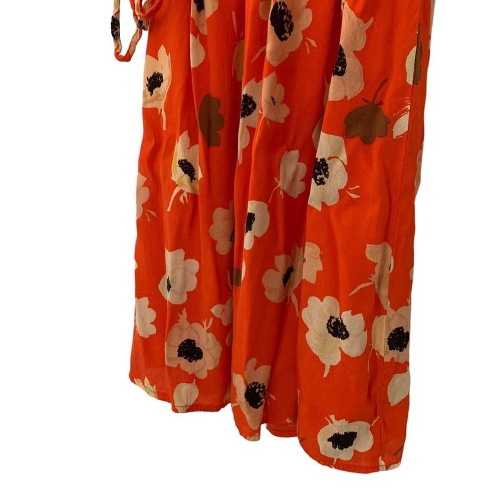 Zara Basic Collection| XS Orange Floral Wrap Dres… - image 8