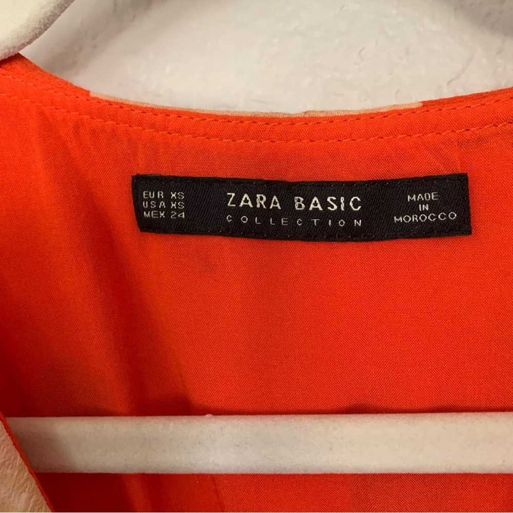 Zara Basic Collection| XS Orange Floral Wrap Dres… - image 9