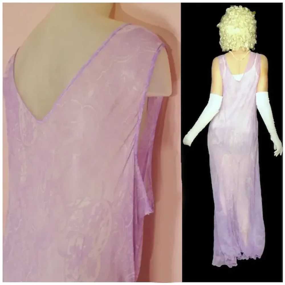 30s Lavender Beaded Silk Formal Gown, One Size VFG - image 5