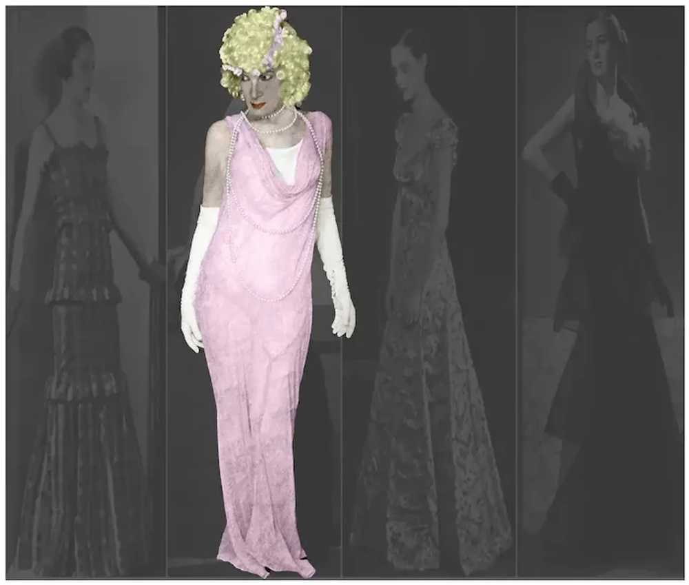 30s Lavender Beaded Silk Formal Gown, One Size VFG - image 9