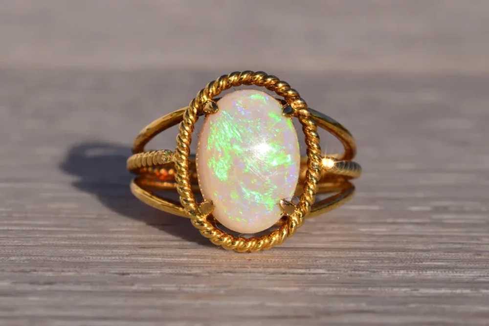 Australian Opal Cocktail Ring in Yellow Gold - image 2