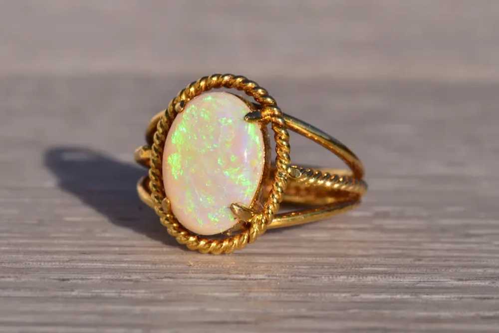 Australian Opal Cocktail Ring in Yellow Gold - image 3