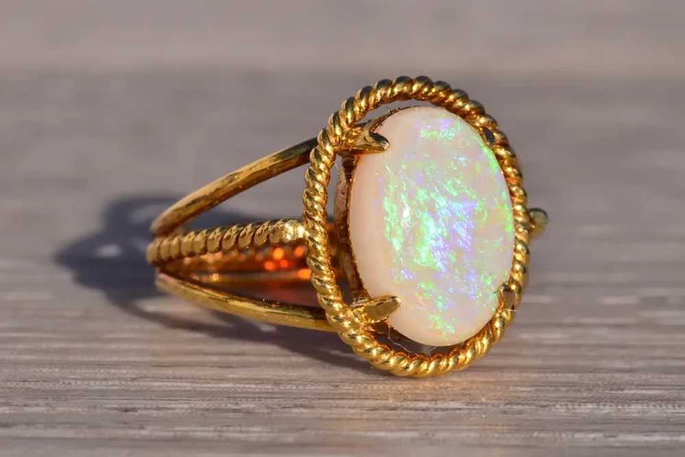 Australian Opal Cocktail Ring in Yellow Gold - image 6