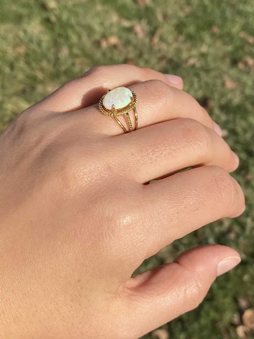 Australian Opal Cocktail Ring in Yellow Gold - image 7