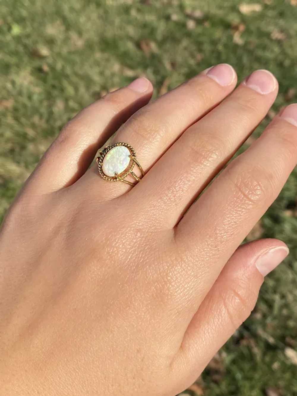 Australian Opal Cocktail Ring in Yellow Gold - image 8